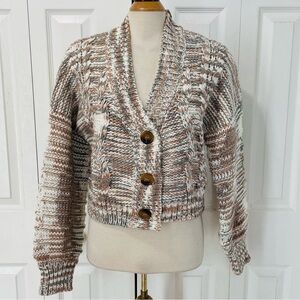 Gorgeous Lulu's Oversized Chunky Cable Cropped Knit Cardigan